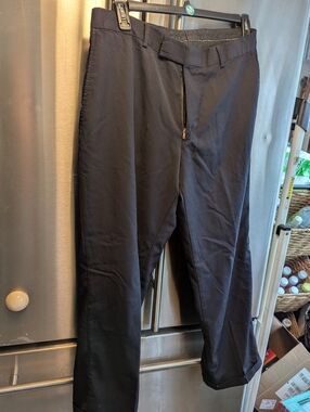 Men's Boss Hugo Boss Navy Blue Dress pants Flat Front Sz 34x28 With Cuffs